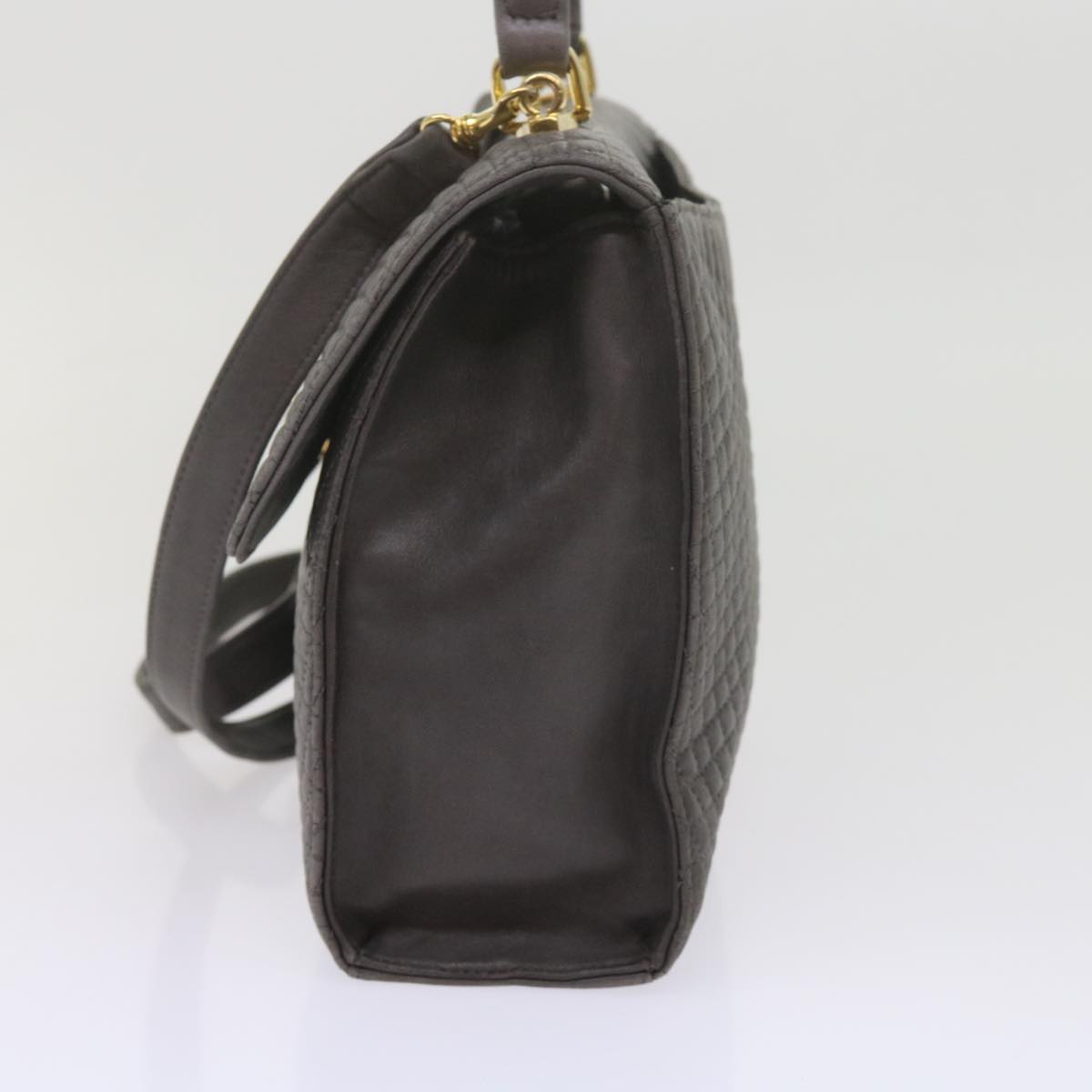 お値下げ　BALLYバック BALLY Matelasse Shoulder Bag Leather 2way Gray Auth ki3923