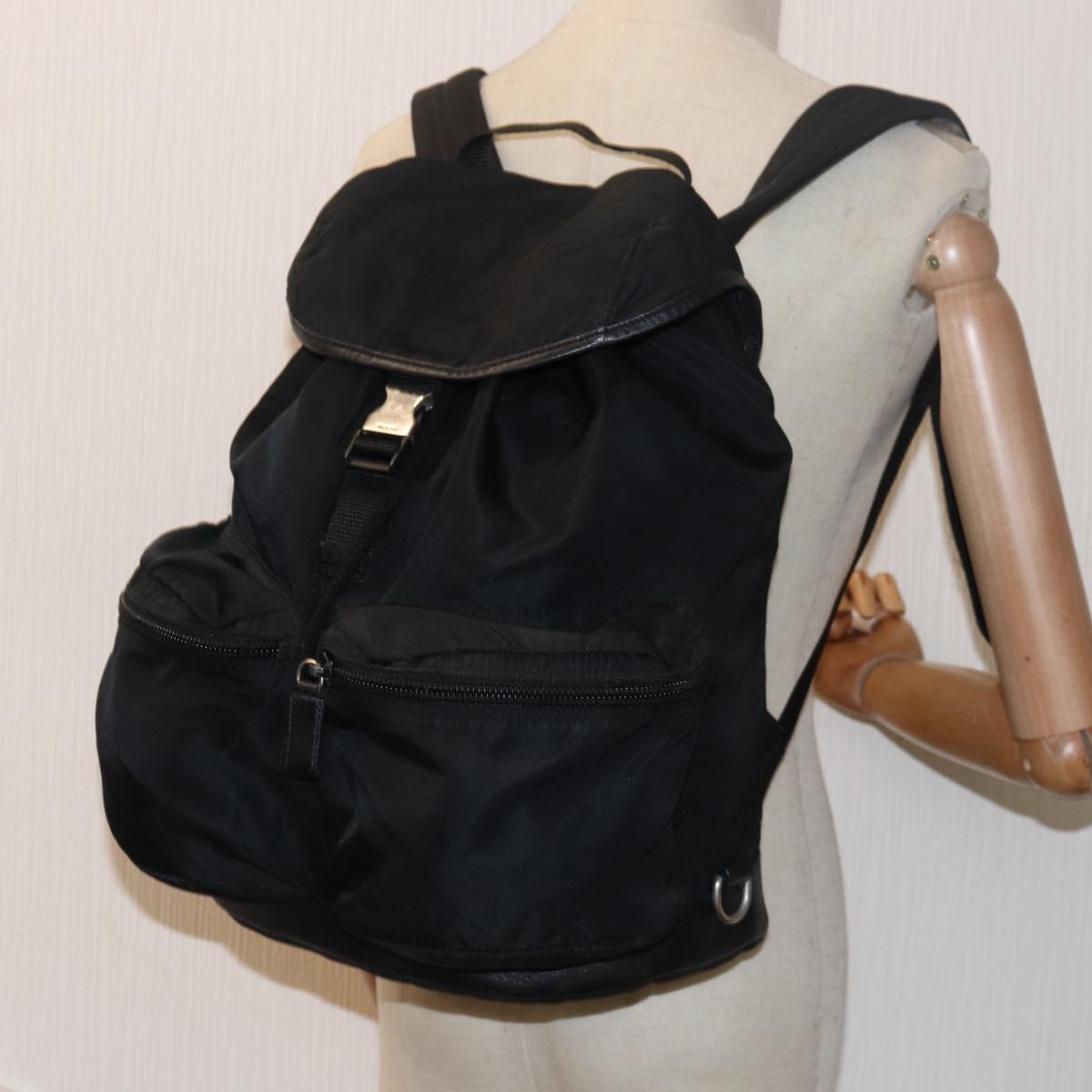 PRADA Backpack Nylon Black Auth ki4596 | eBay display picture 2