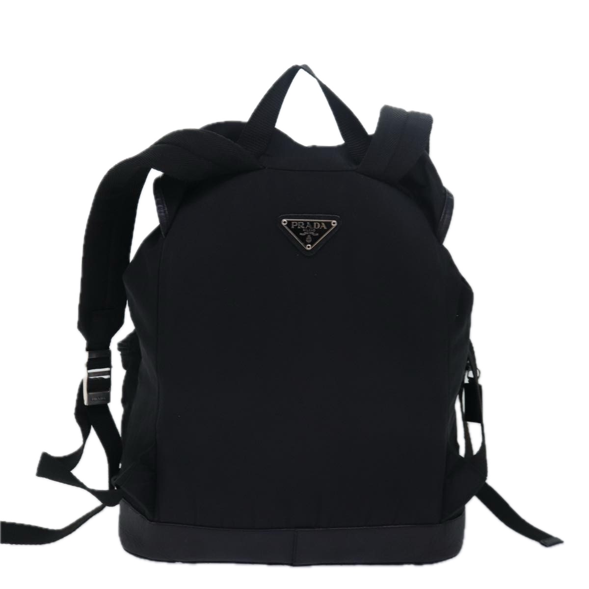PRADA Backpack Nylon Black Auth PRADA Backpack Nylon Black Silver Auth bs29965 | eBay main image 2