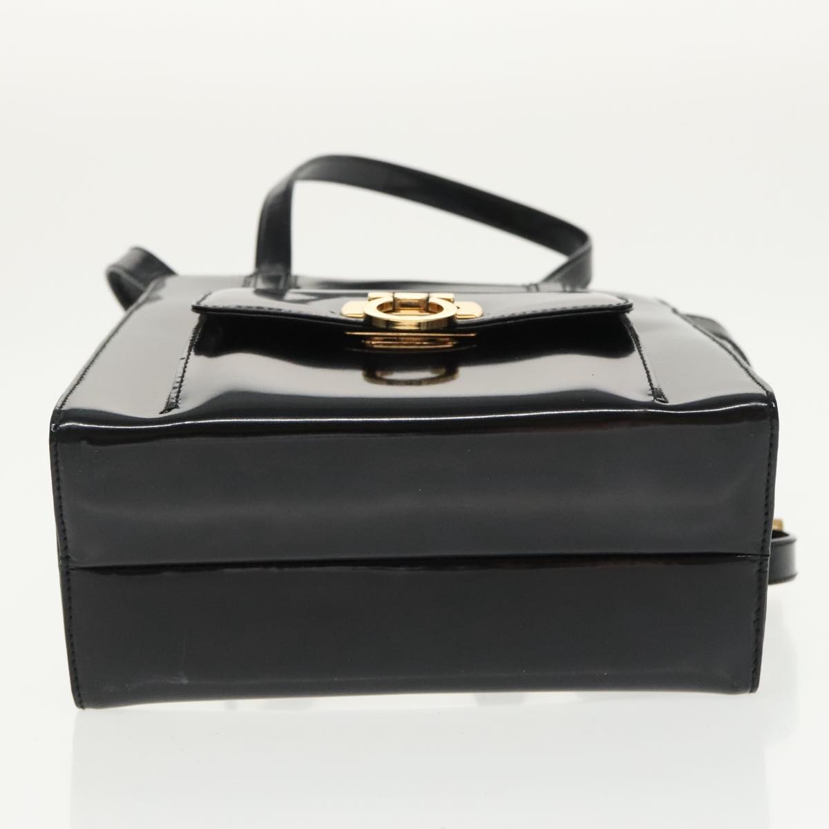 バッグ Ferragamo Salvatore Ferragamo Gancini Shoulder Bag Patent 2way Black Gold