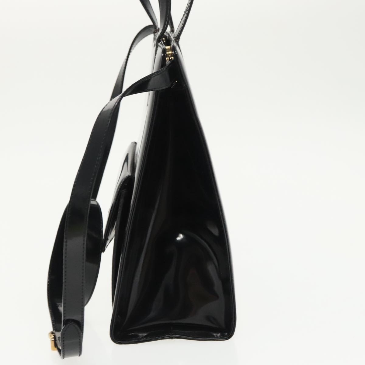 バッグ Ferragamo Salvatore Ferragamo Gancini Shoulder Bag Patent 2way Black Gold