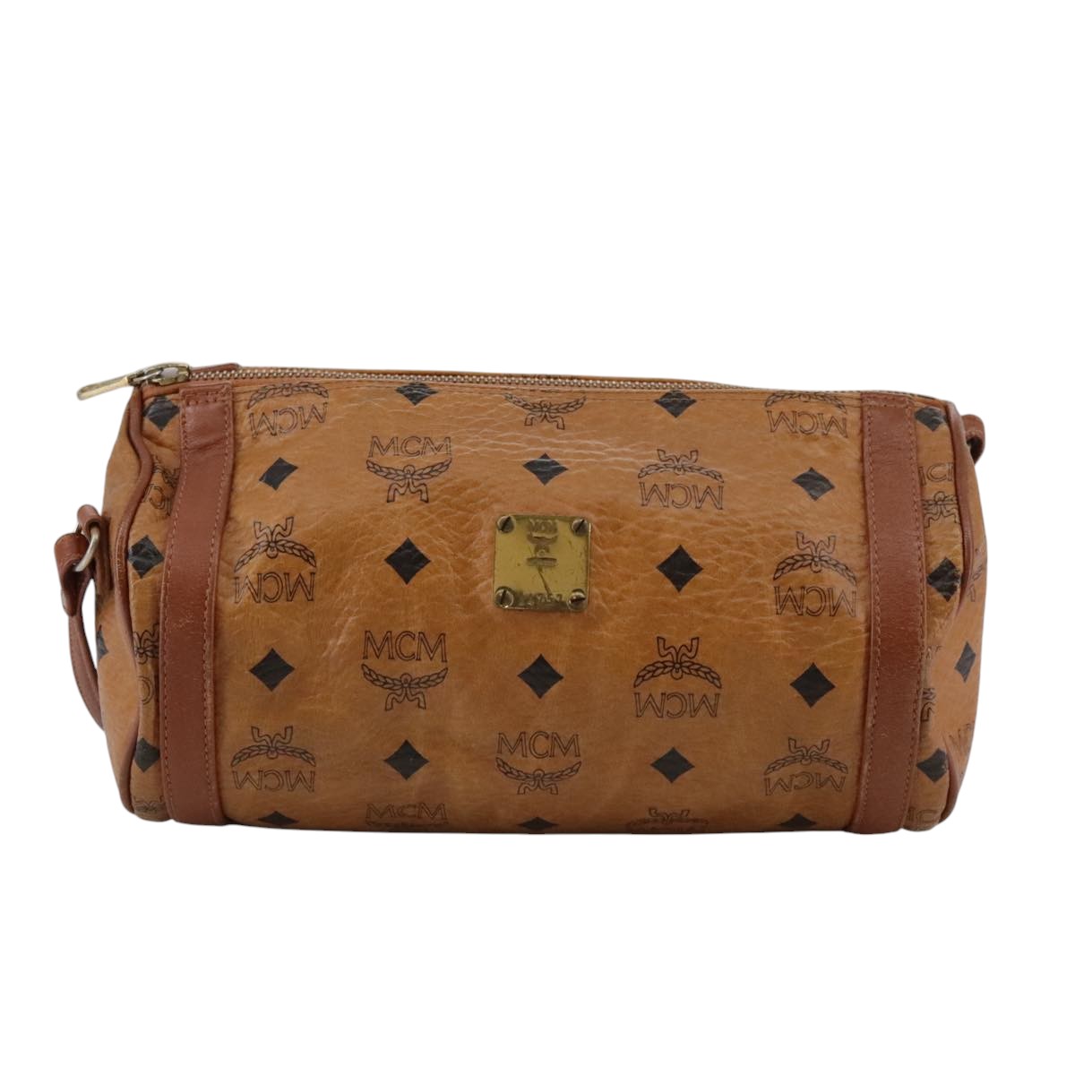 MCM ヴィセトス　ロゴグラム　30926 MCM Vicetos Logogram Shoulder Bag PVC Leather Brown Auth ki5337 | eBay