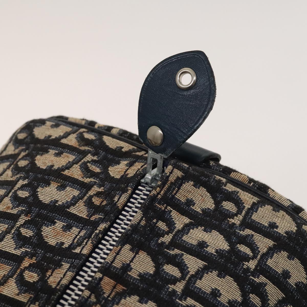 バッグ Christian Dior TROTTER MINI BOSTON BAG Christian Dior Trotter Canvas Mini Boston Bag Navy Silver Auth