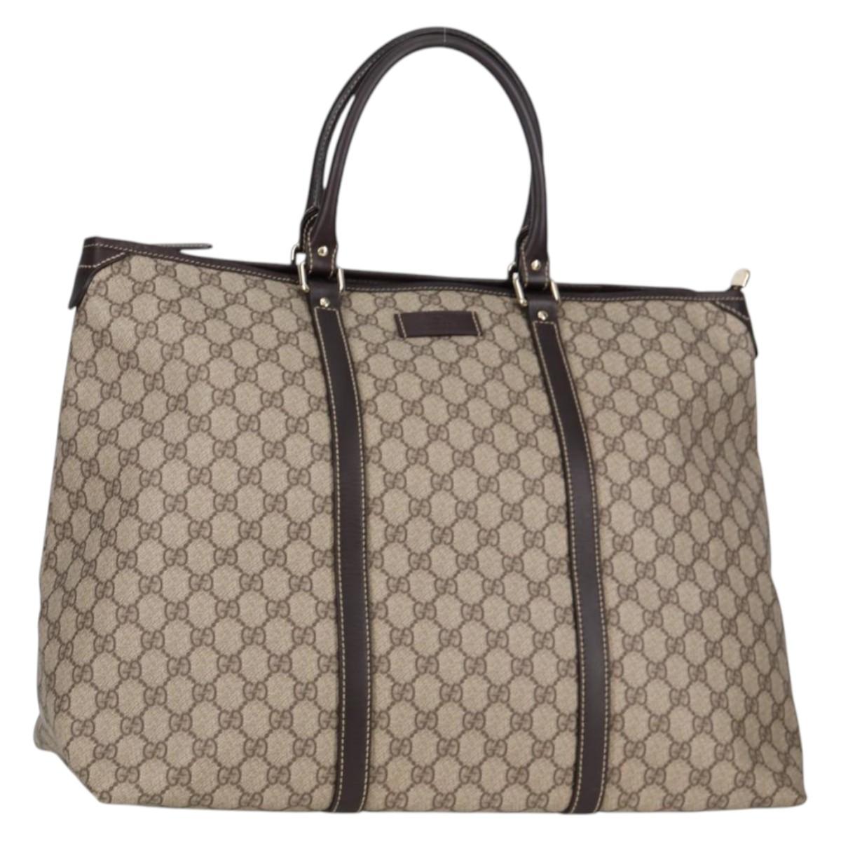 GUCCI GG Supreme Tote Bag PVC Brown Gold 201482 Auth ki5870V | eBay