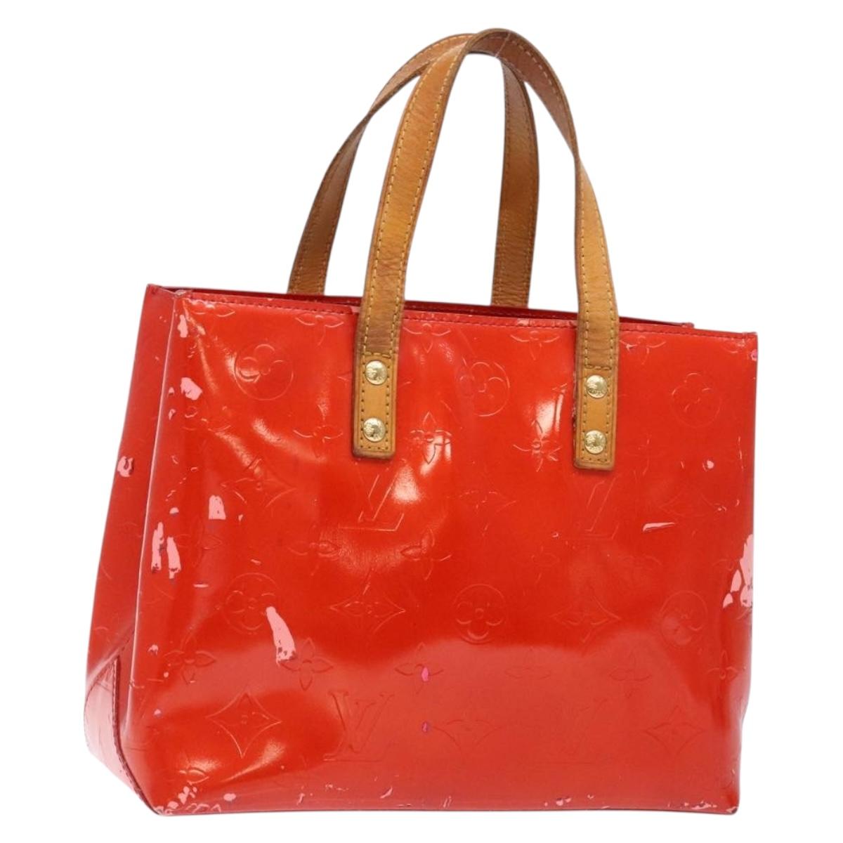 LOUIS VUITTON Monogram Vernis Reade PM Hand Bag Red Rouge M91088