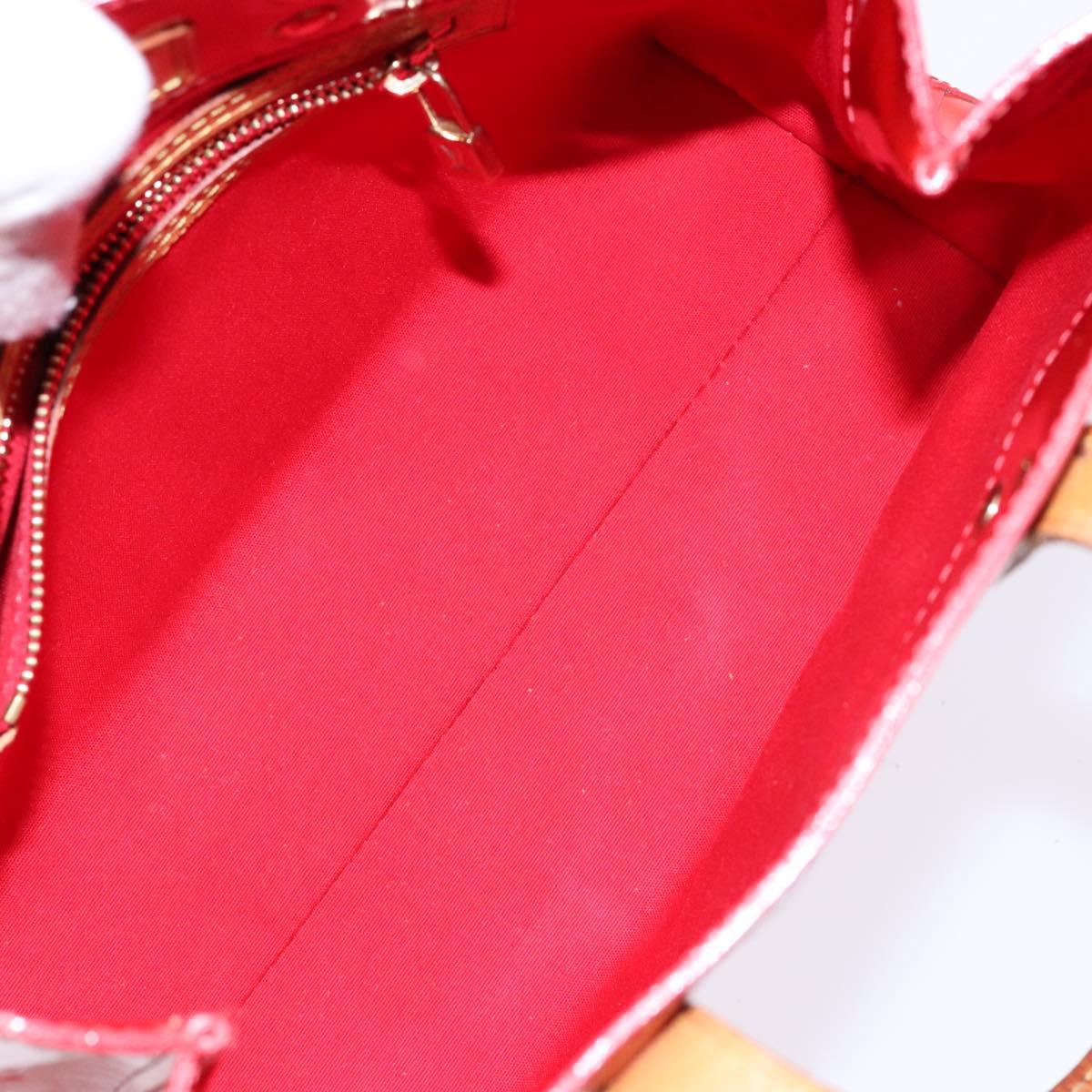 LOUIS VUITTON Monogram Vernis Reade PM Hand Bag Red Rouge M91088
