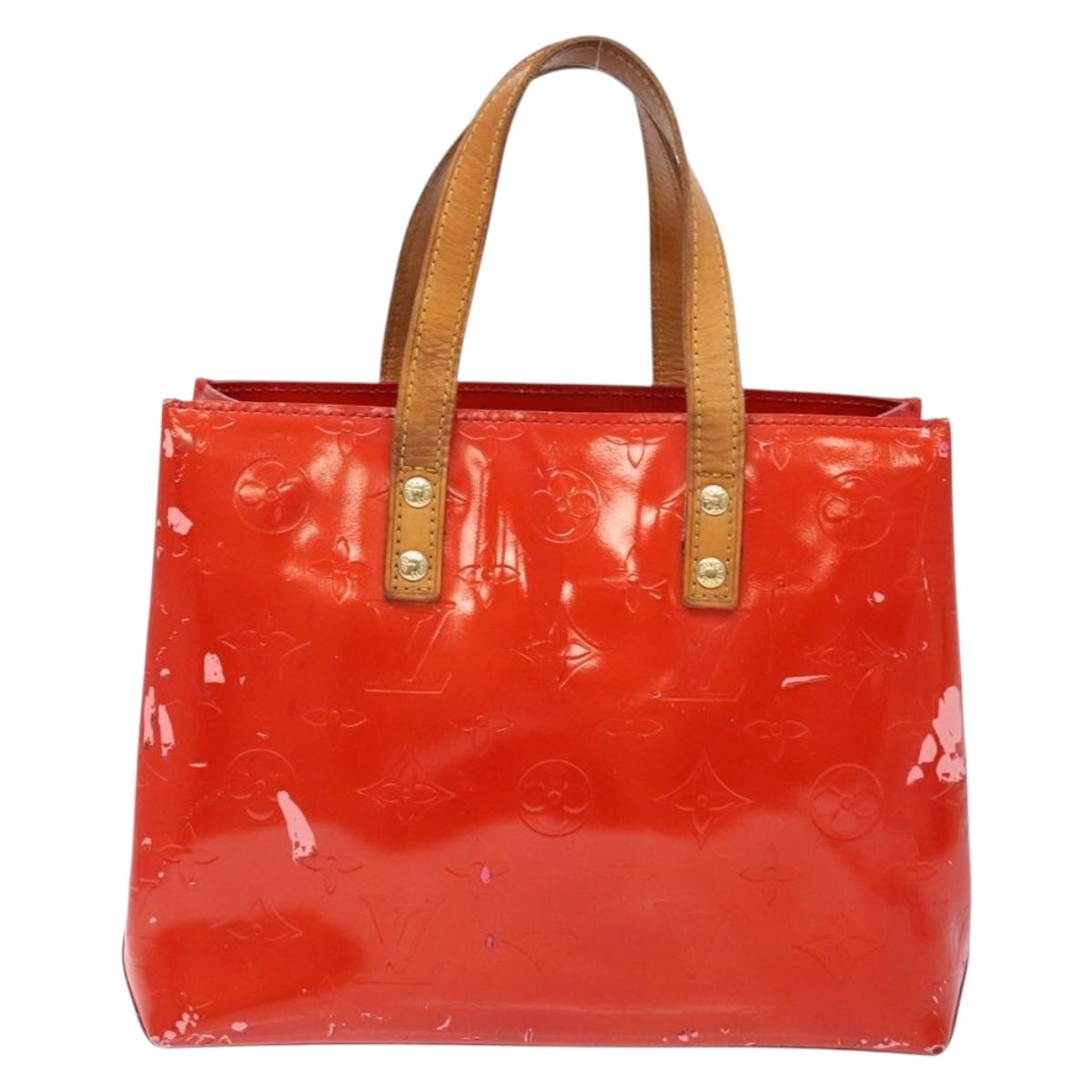 ねこパンチ様LOUIS VUITTON レッド リードPMポムダムールバッグ LOUIS VUITTON Monogram Vernis Reade PM Hand Bag Red Rouge M91088