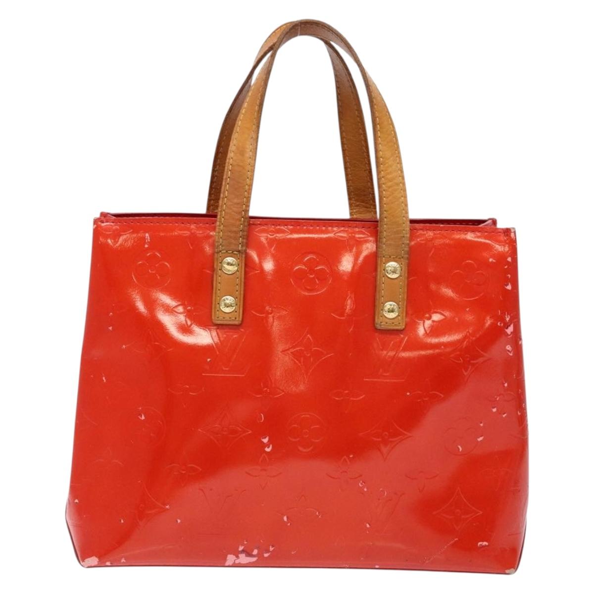 LOUIS VUITTON Monogram Vernis Reade PM Hand Bag Red Rouge M91088