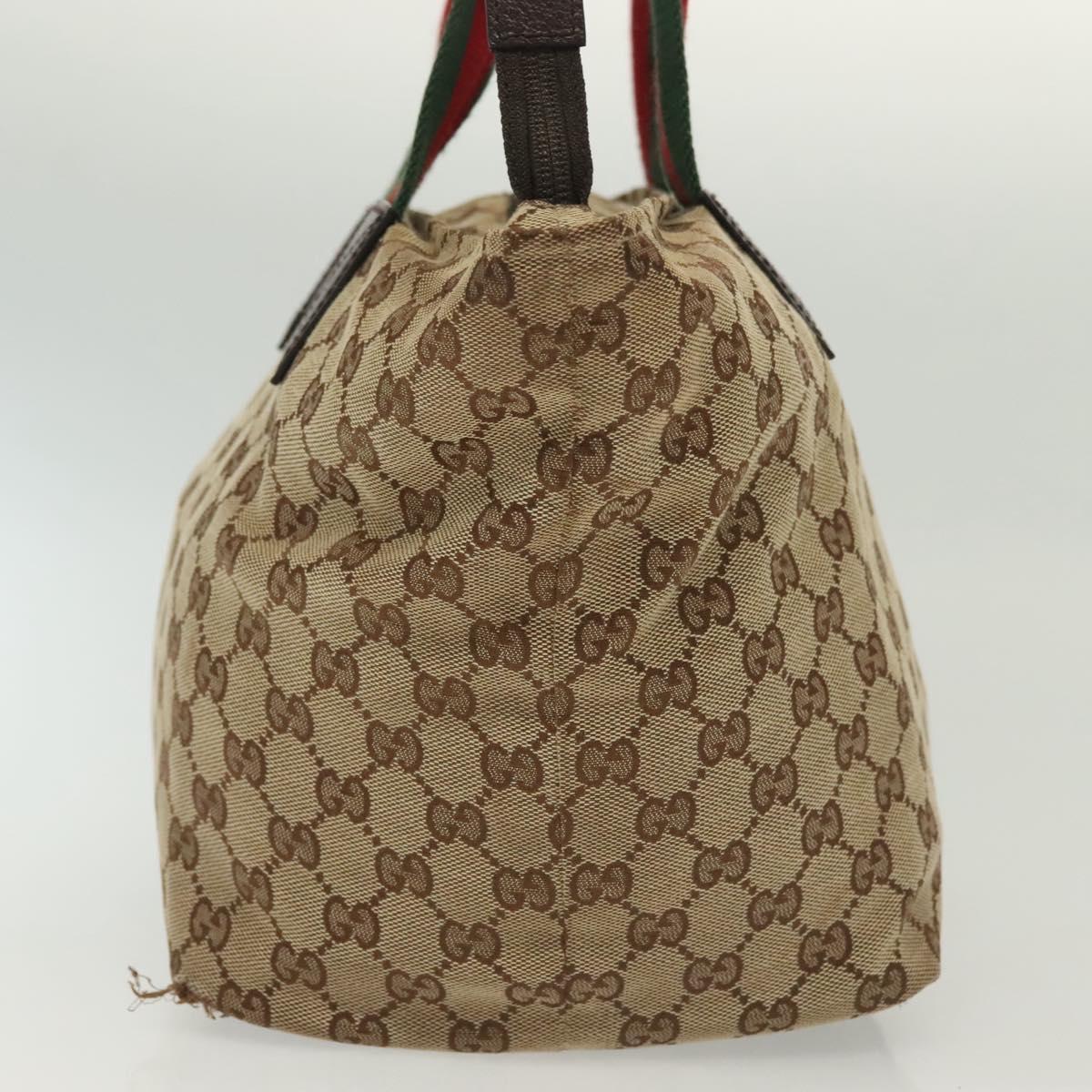 downt 「downt」 GUCCI GG Canvas Web Sherry Line Tote Bag Beige Green Red 131230