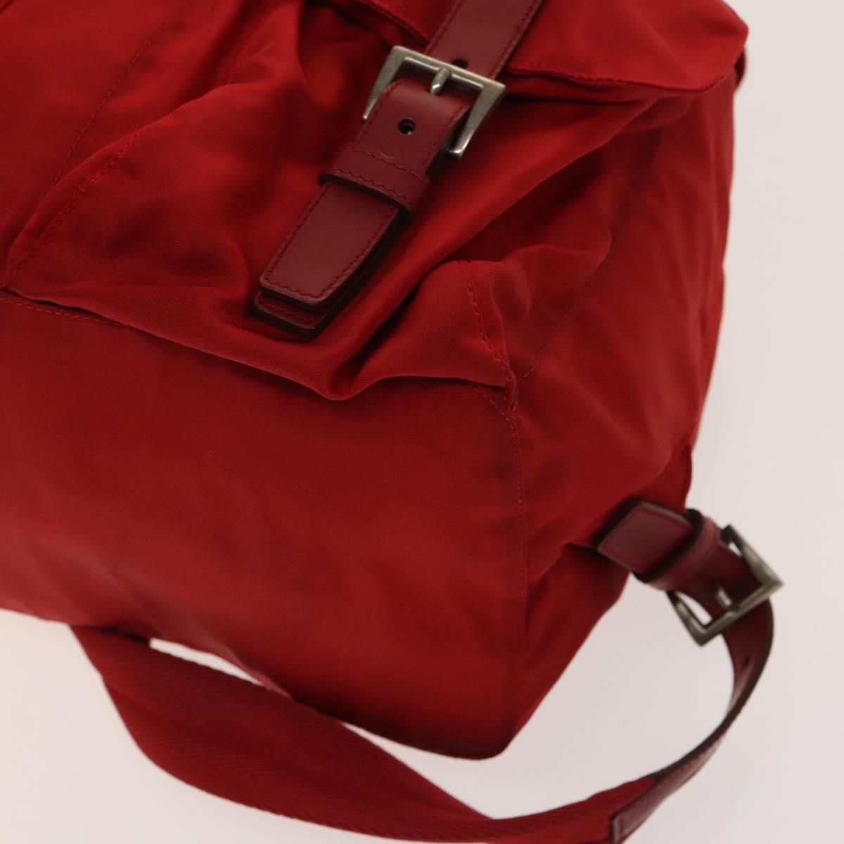 PRADA Backpack Nylon Silver Red Auth PRADA Backpack Nylon Red Silver Auth 84094 Silvery ref  main image 3