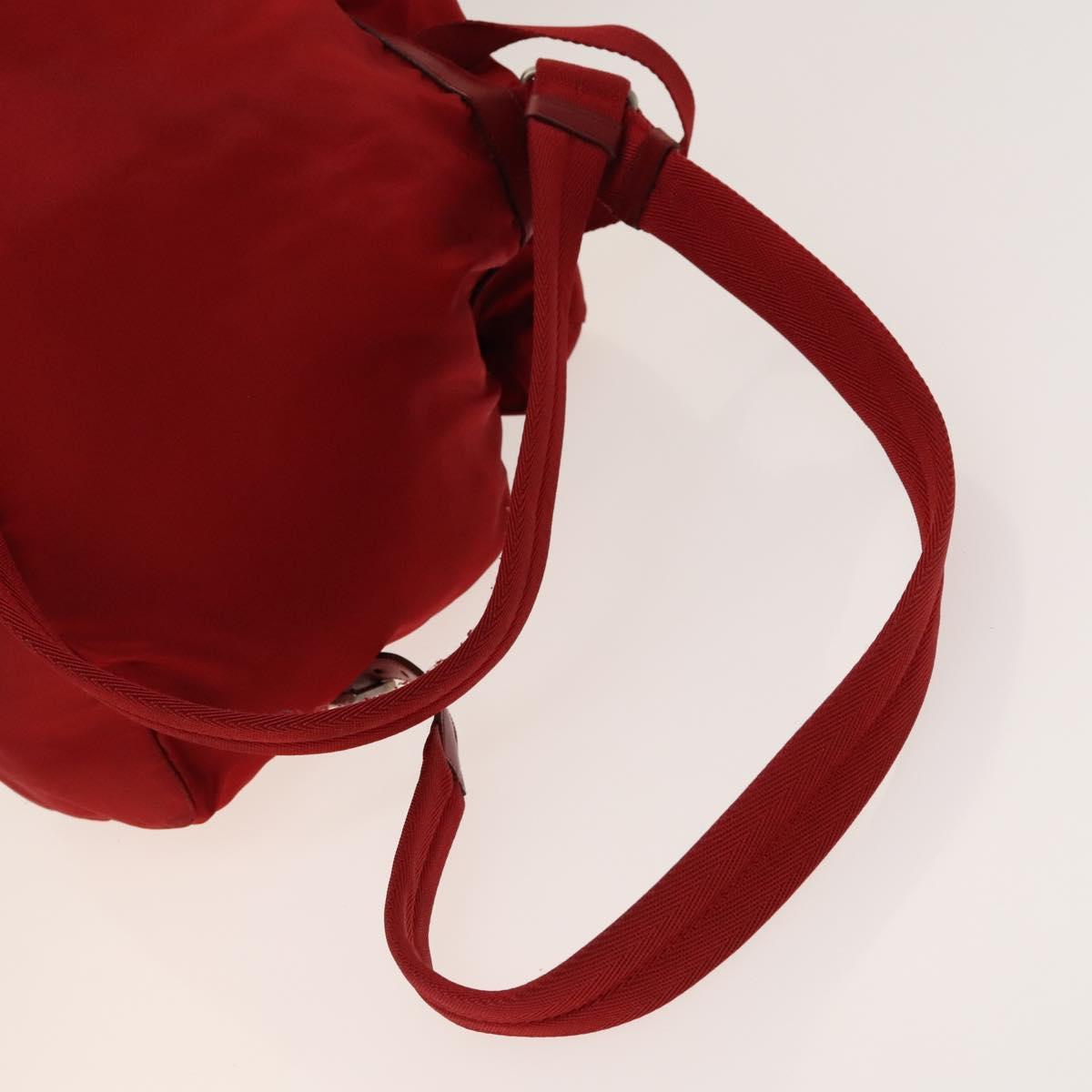 PRADA Backpack Nylon Silver Red Auth PRADA Backpack Nylon Red Silver Auth 84094 Silvery ref  main image 4
