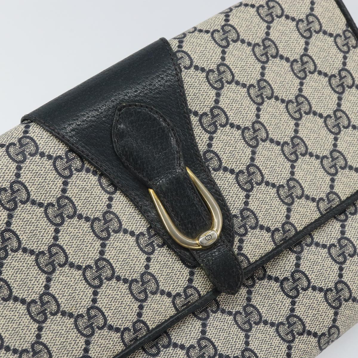 GUCCI GG Supreme Clutch Bag PVC Navy Gold 89 01 006 Auth ki6318 | eBay