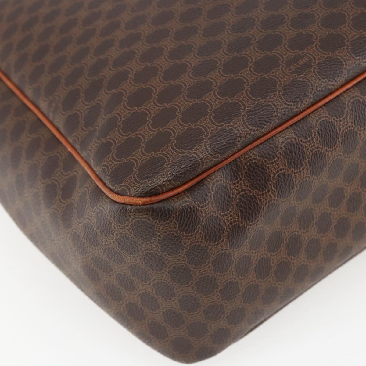CELINE Macadam Canvas Triomphe Tote Bag PVC Leather Brown Gold
