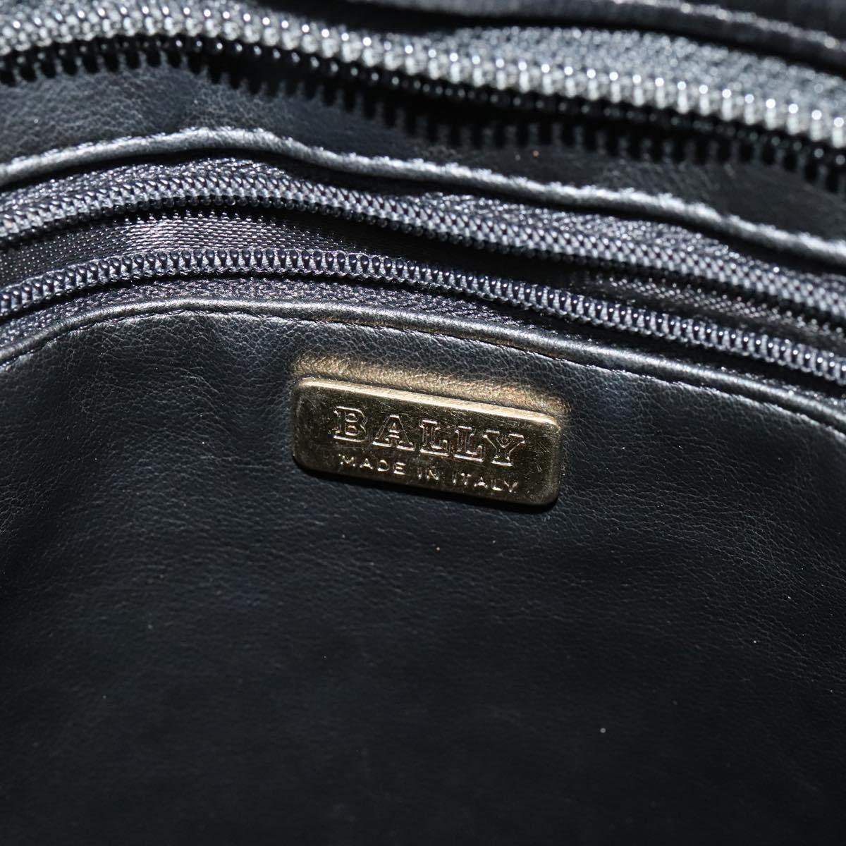 BALLY Chain Shoulder Bag Leather Black Gold Auth kk542 | eBay