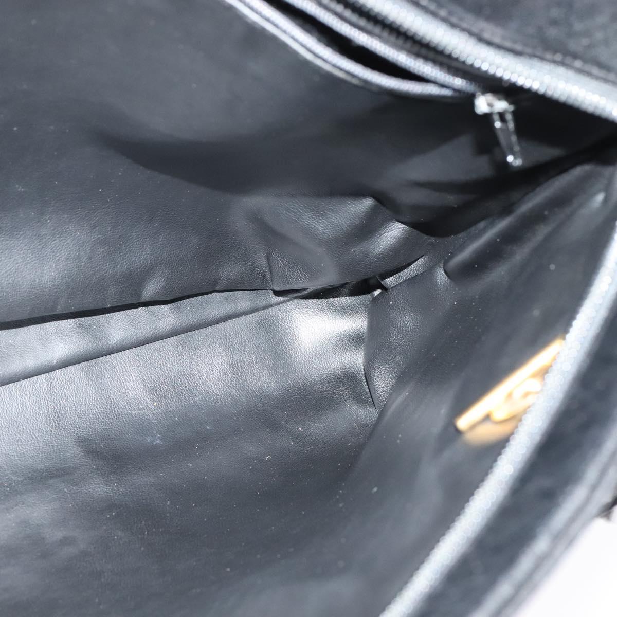 BALLY Chain Shoulder Bag Leather Black Gold Auth kk542 | eBay