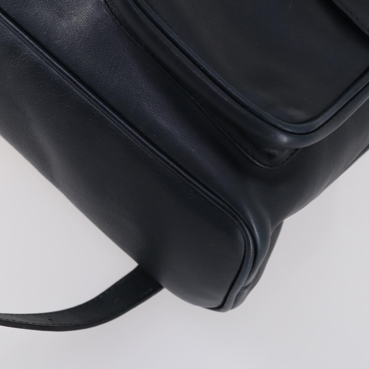 GUCCI Bamboo Backpack Leather Navy Gold 003 2058 0016 Auth 151451 Gucci Bamboo Backpack | Etoile Luxury Vintage – l main image 3