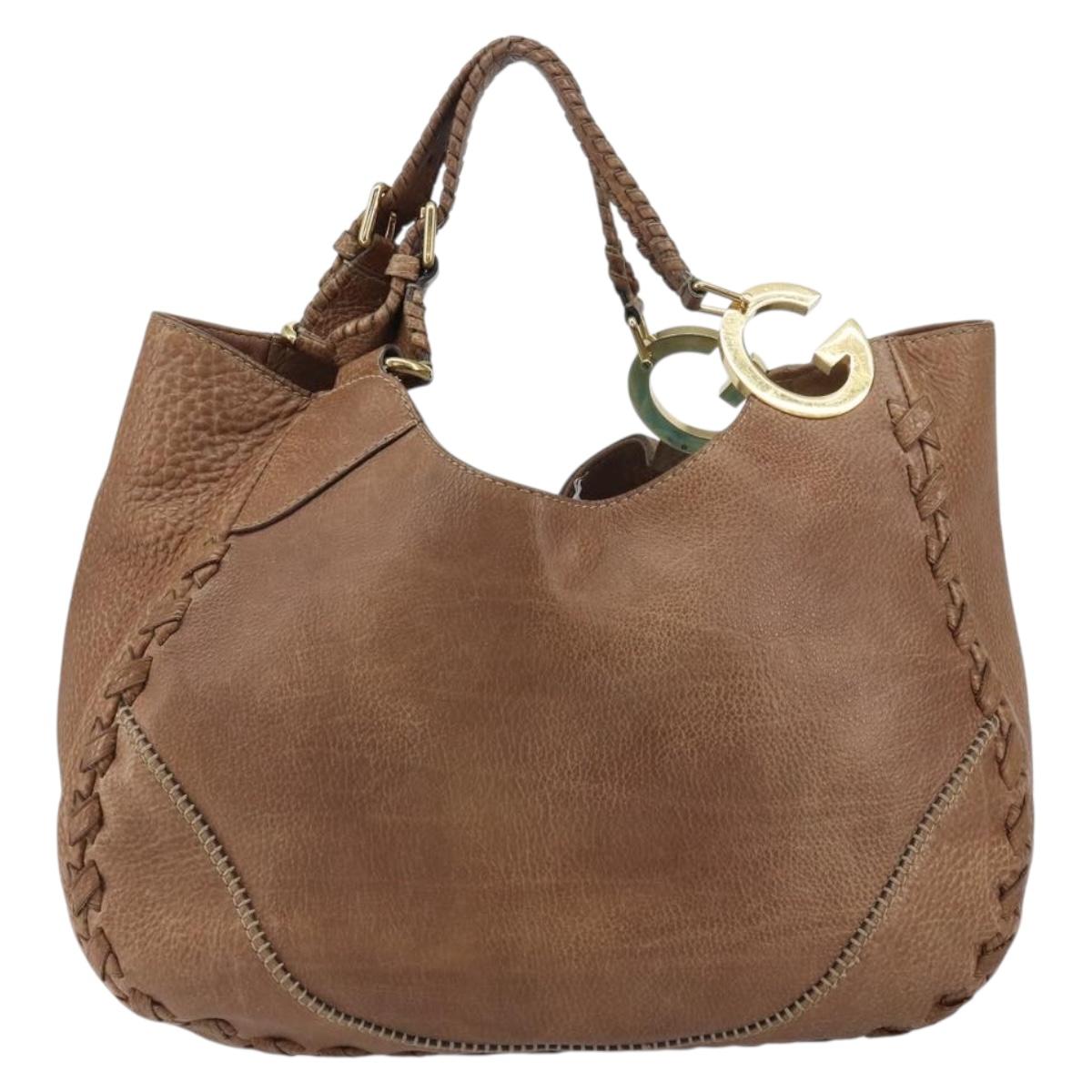 GUCCI Charlotte Hand Bag Leather Brown Gold 218782 Auth kk588 | eBay