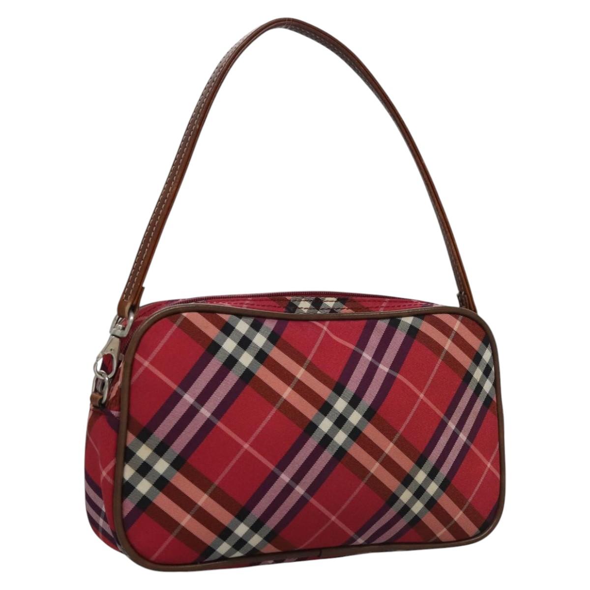 バッグ BURBERRY Nova Check Accessory Pouch BURBERRY Nova Check Blue Label Accessory Pouch Nylon Red
