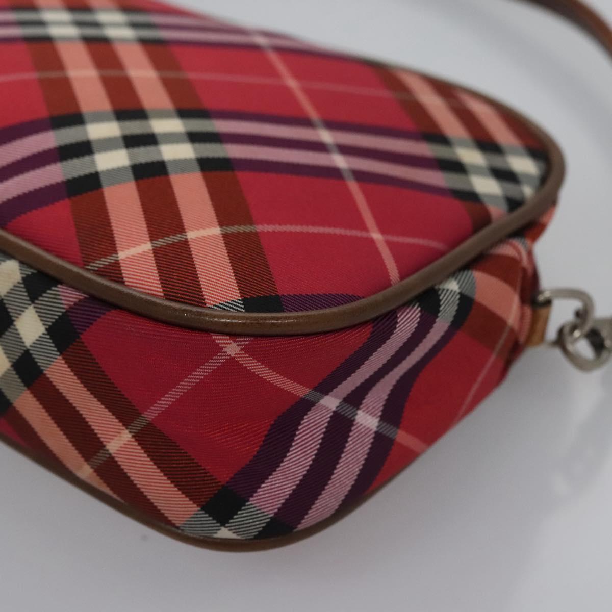 BURBERRY Nova Check Blue Label Accessory Pouch Nylon Red