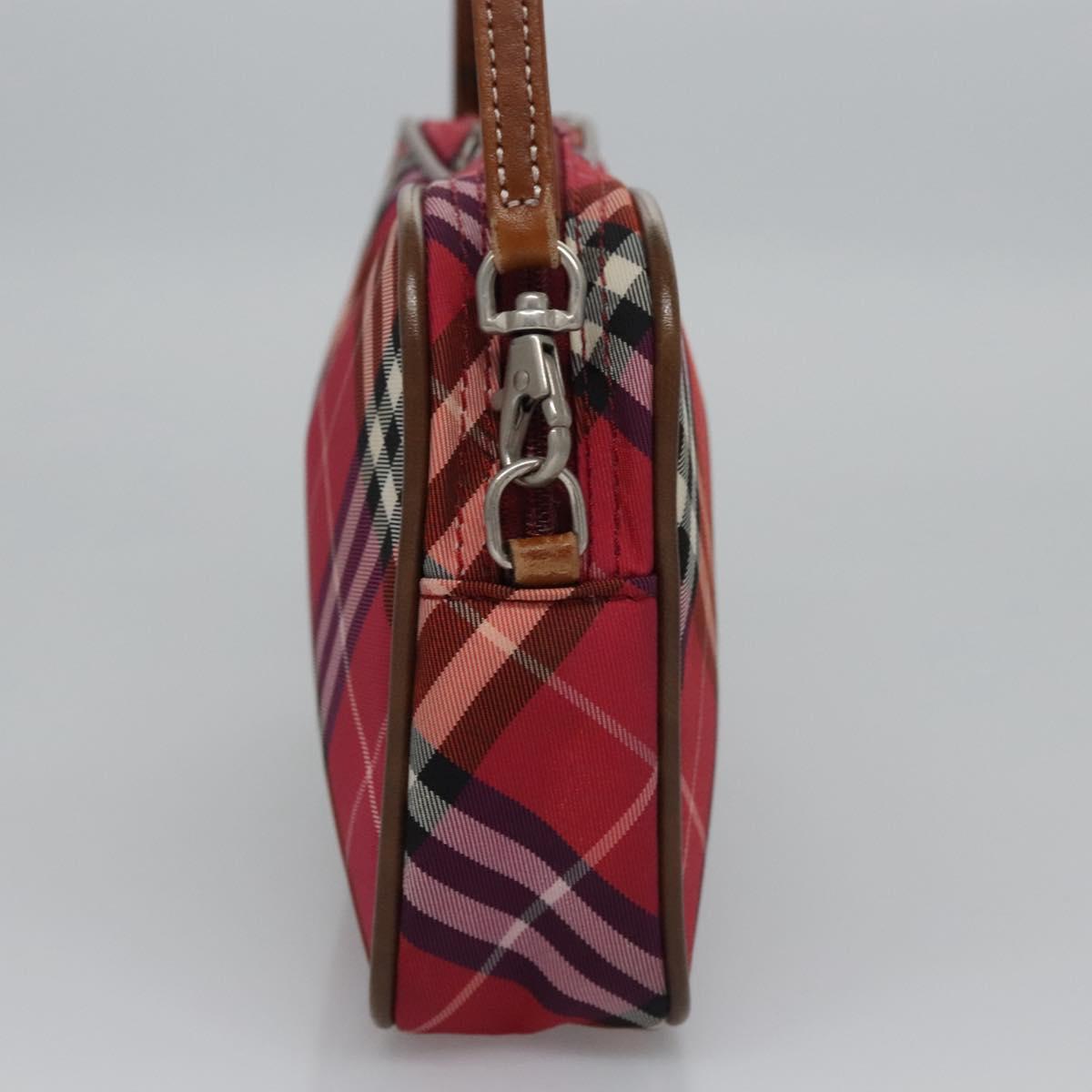 BURBERRY Nova Check Blue Label Accessory Pouch Nylon Red Brown
