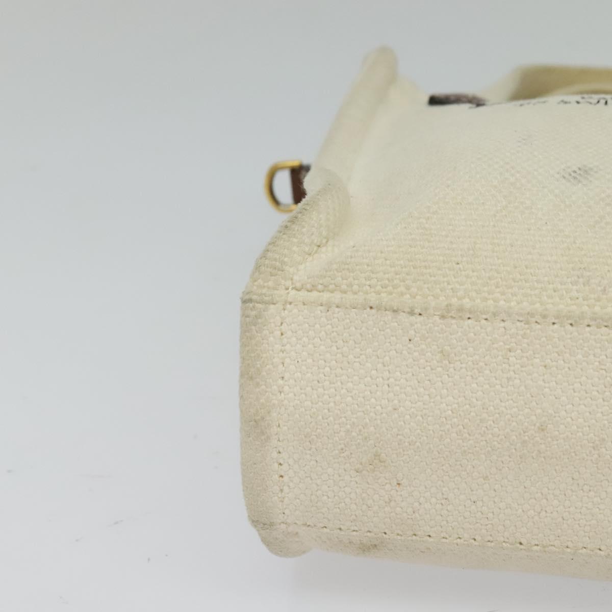 BALLY Crystalia XS Hand Bag Canvas 2way White Gold Auth mr1384 | eBay