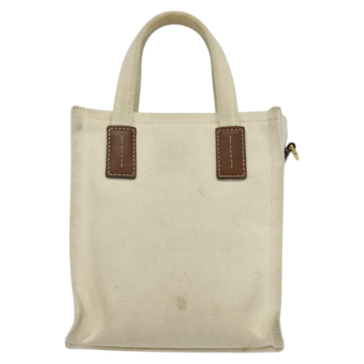 BALLY Crystalia XS Hand Bag Canvas 2way White Gold Auth mr1384 | eBay