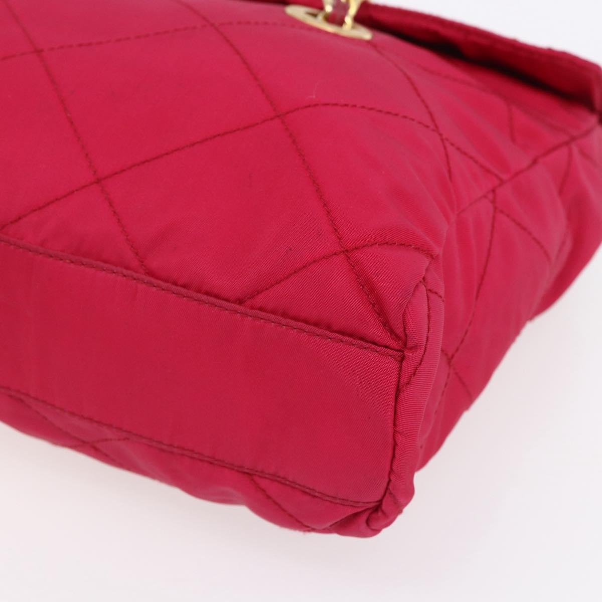 PRADA Quilted Chain Shoulder Bag Nylon Pink Gold Auth mr1558 | eBay