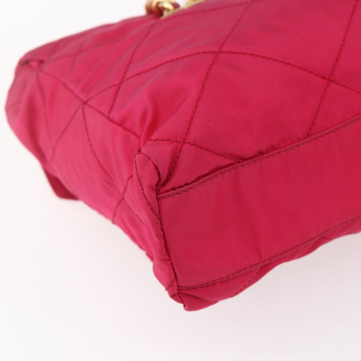 PRADA Quilted Chain Shoulder Bag Nylon Pink Gold Auth mr1558 | eBay