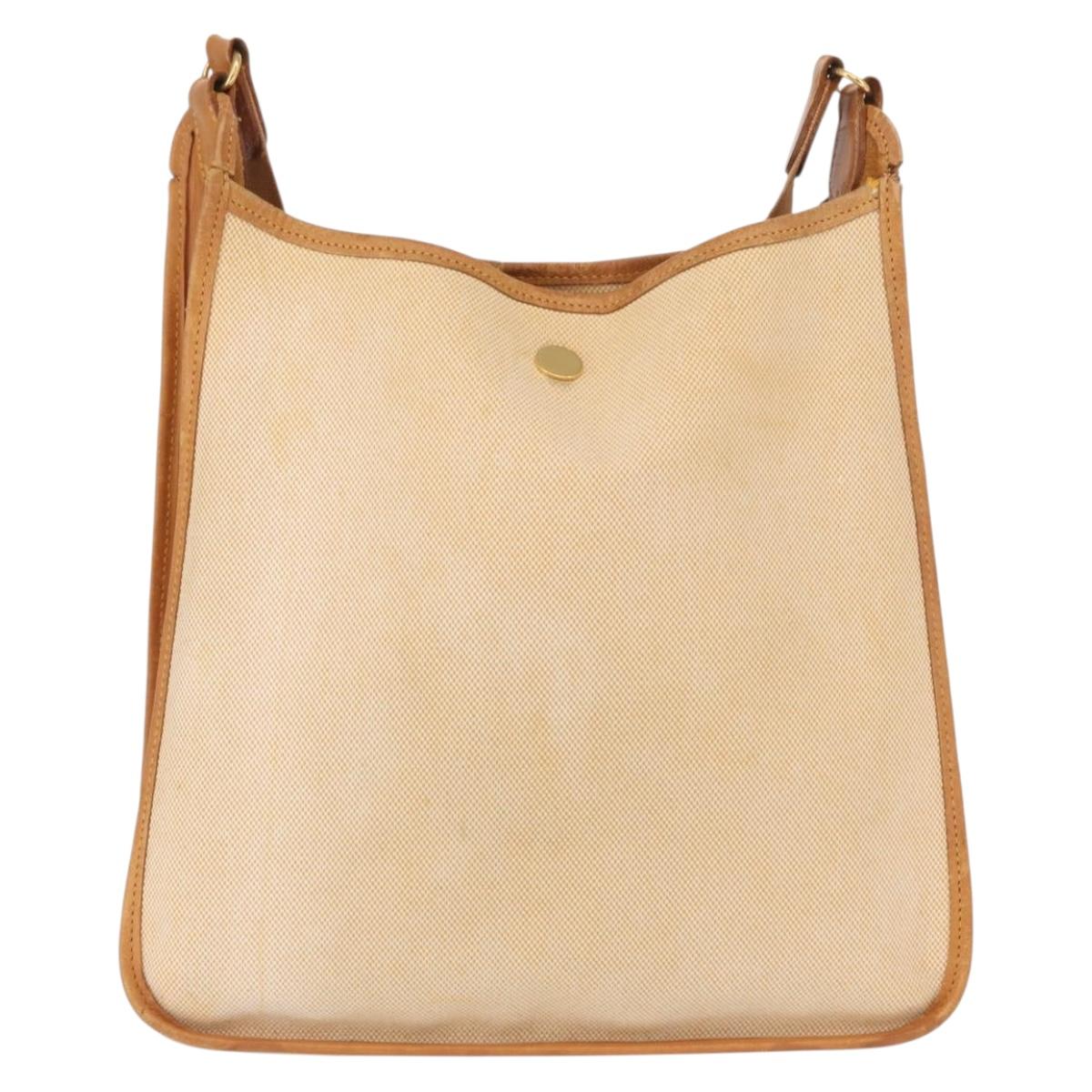 HERMES Vespa PM Shoulder Bag Canvas Beige Gold Auth mr1763 | eBay