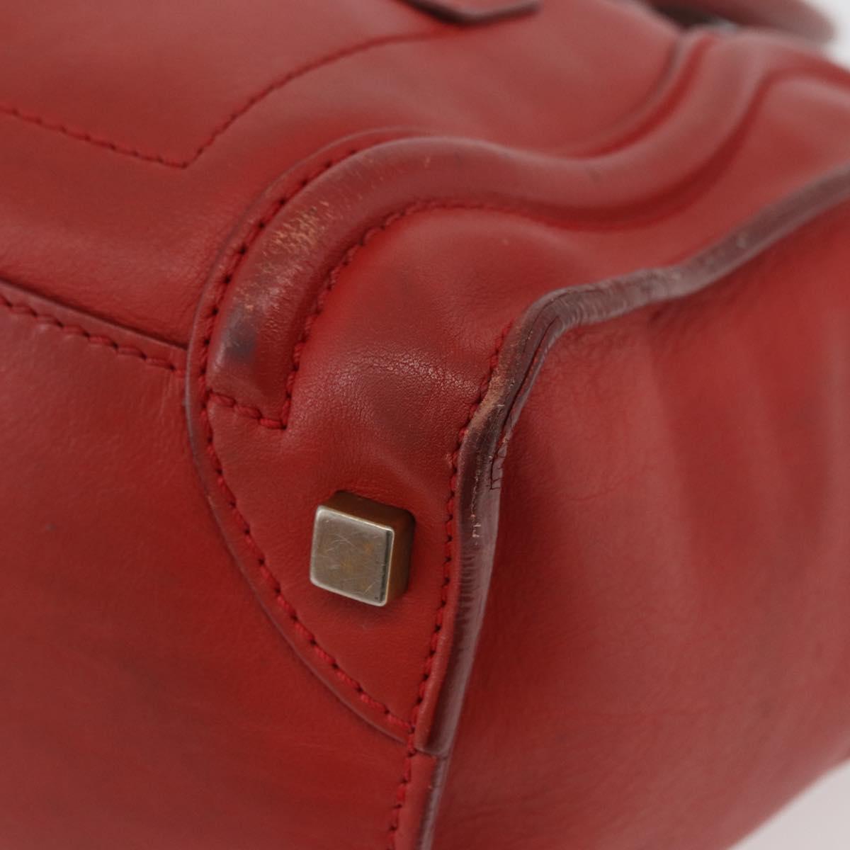 CELINE Micro Shopper Hand Bag Leather Red Gold Auth mr2211 | eBay