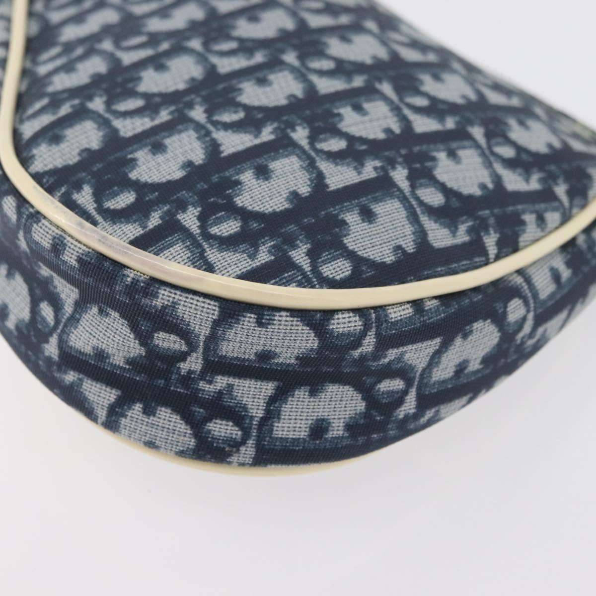 Christian Dior Trotter Canvas Saddle Pouch Hand Bag PVC Blue