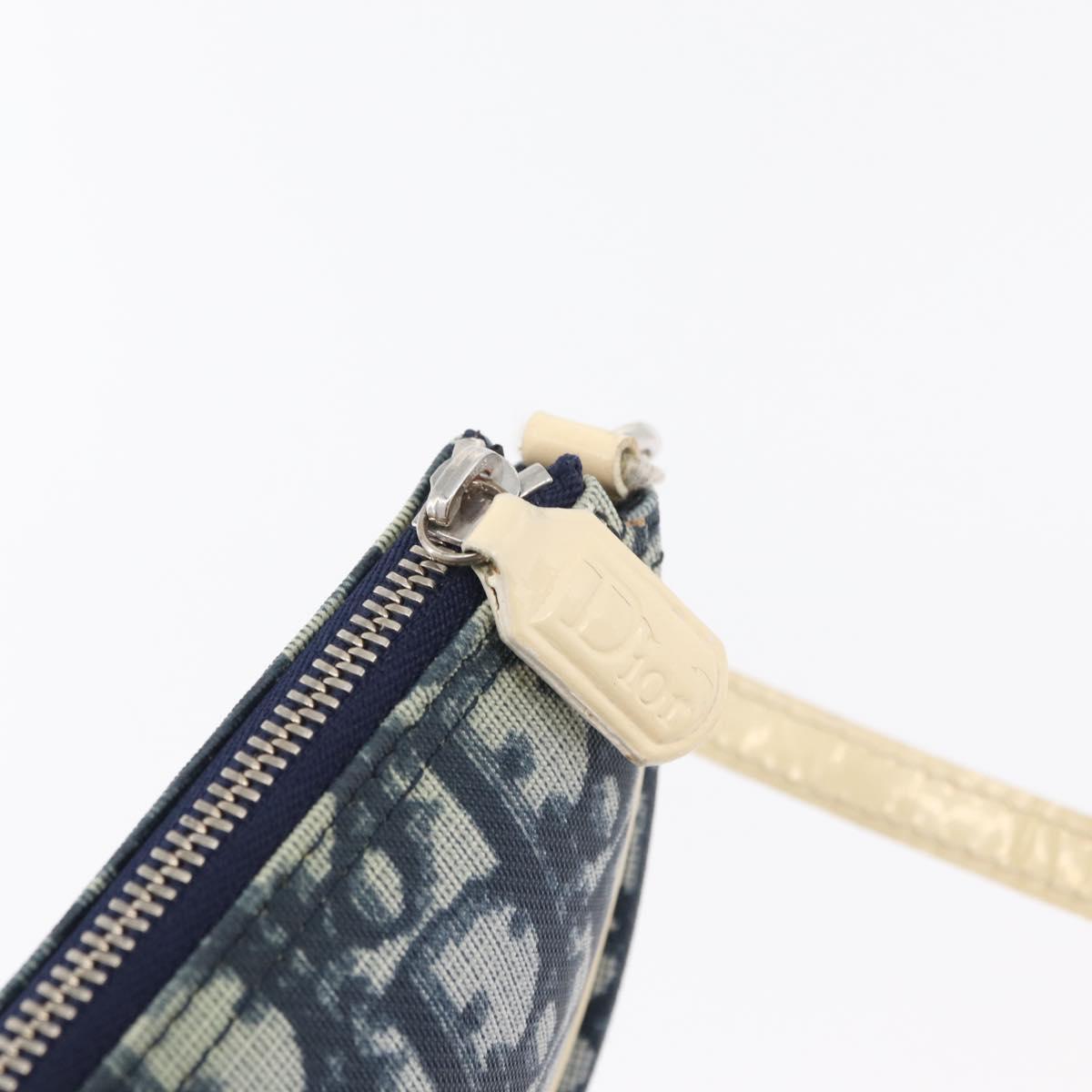Christian Dior Trotter Canvas Saddle Pouch Hand Bag PVC Blue