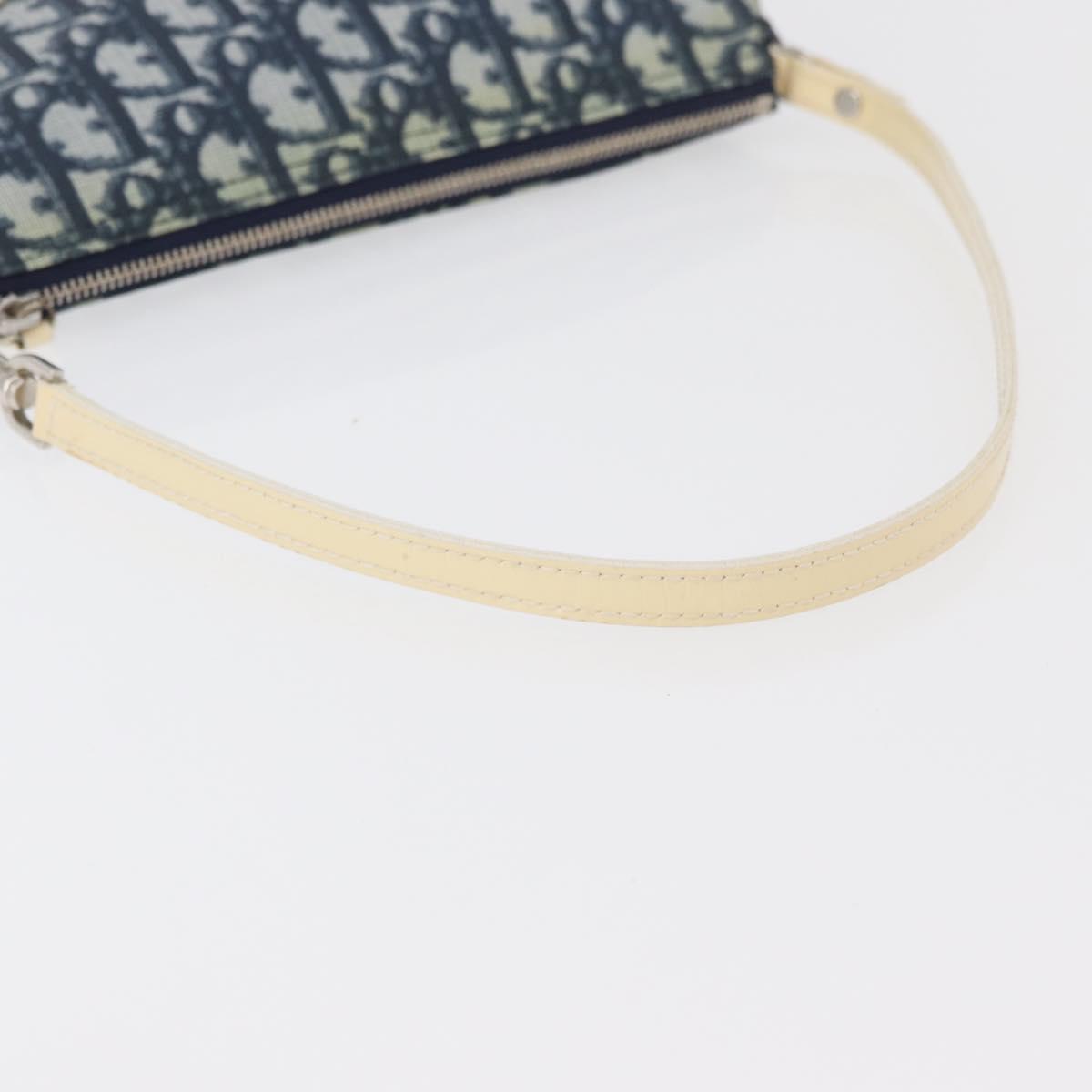 Christian Dior Trotter Canvas Saddle Pouch Hand Bag PVC Blue