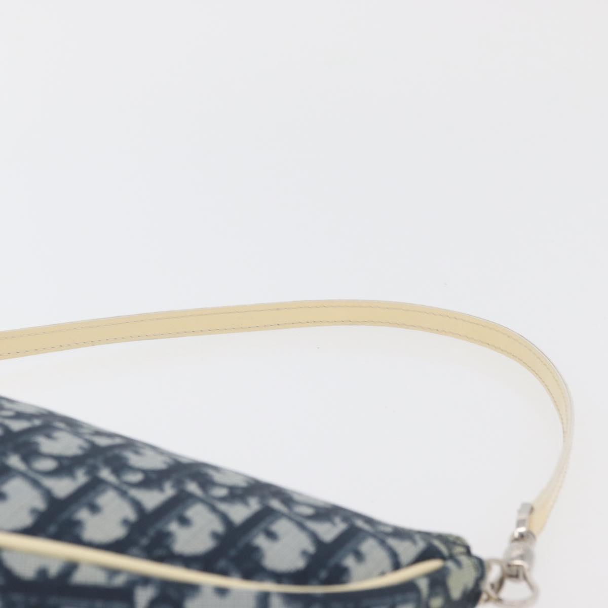 Christian Dior Trotter Canvas Saddle Pouch Hand Bag PVC Blue