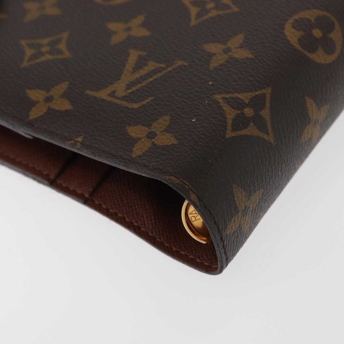 LOUIS VUITTON Monogram Agenda GM Day Planner Cover R20006 LV Auth