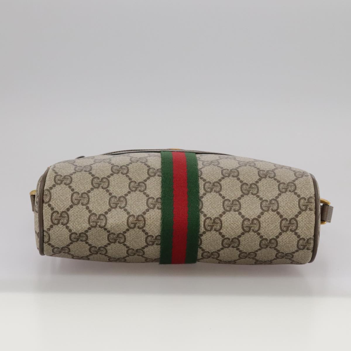 国内発送 グッチ RE(BELLE) ショルダー S GUCCI Web Sherry Line GG Supreme Shoulder Bag PVC Beige Red