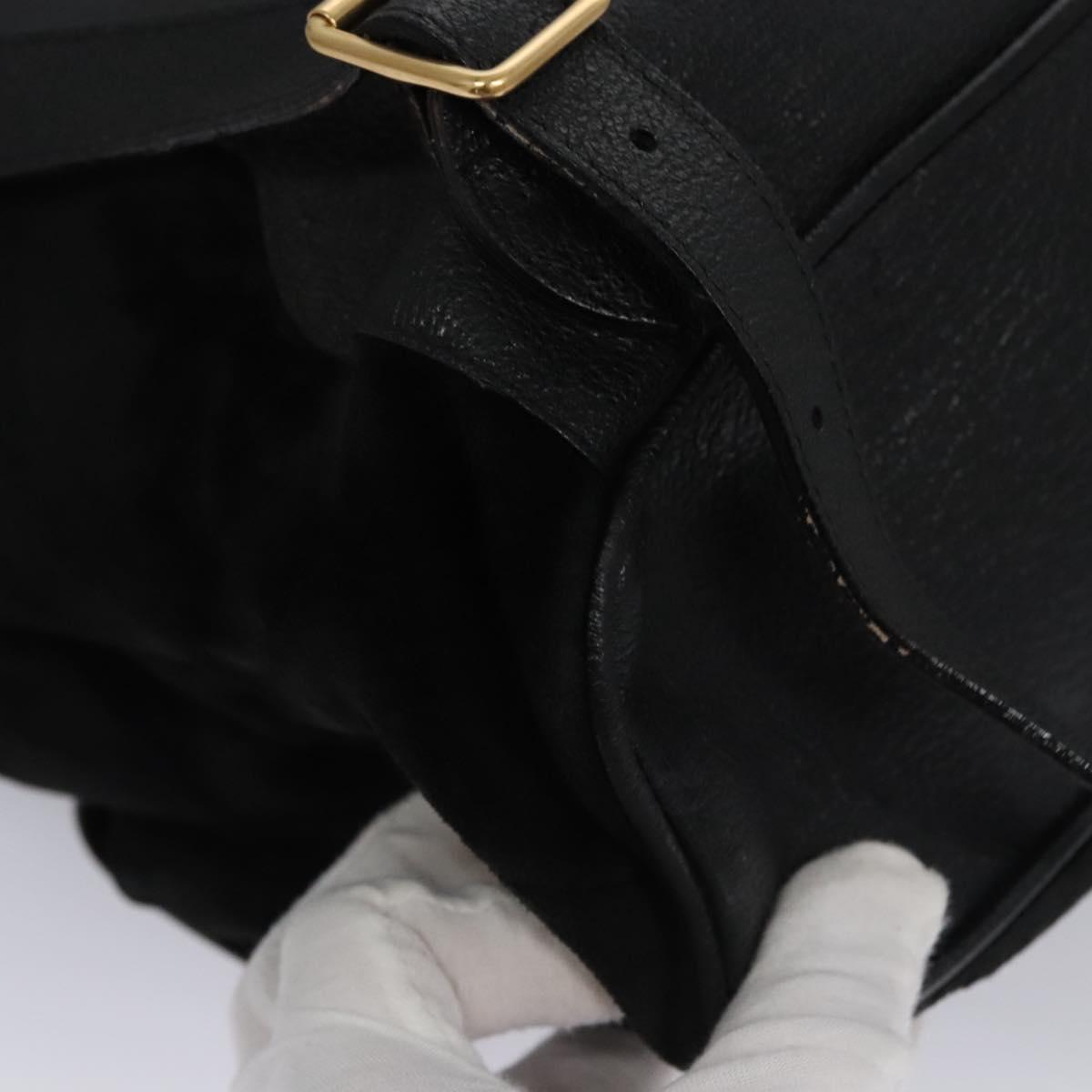 GUCCI Bamboo Backpack Suede Leather Black Gold 003 58 0016 Auth nb007 GUCCI Bamboo Backpack Suede Leather Black Gold 003 58 0016  main image 2