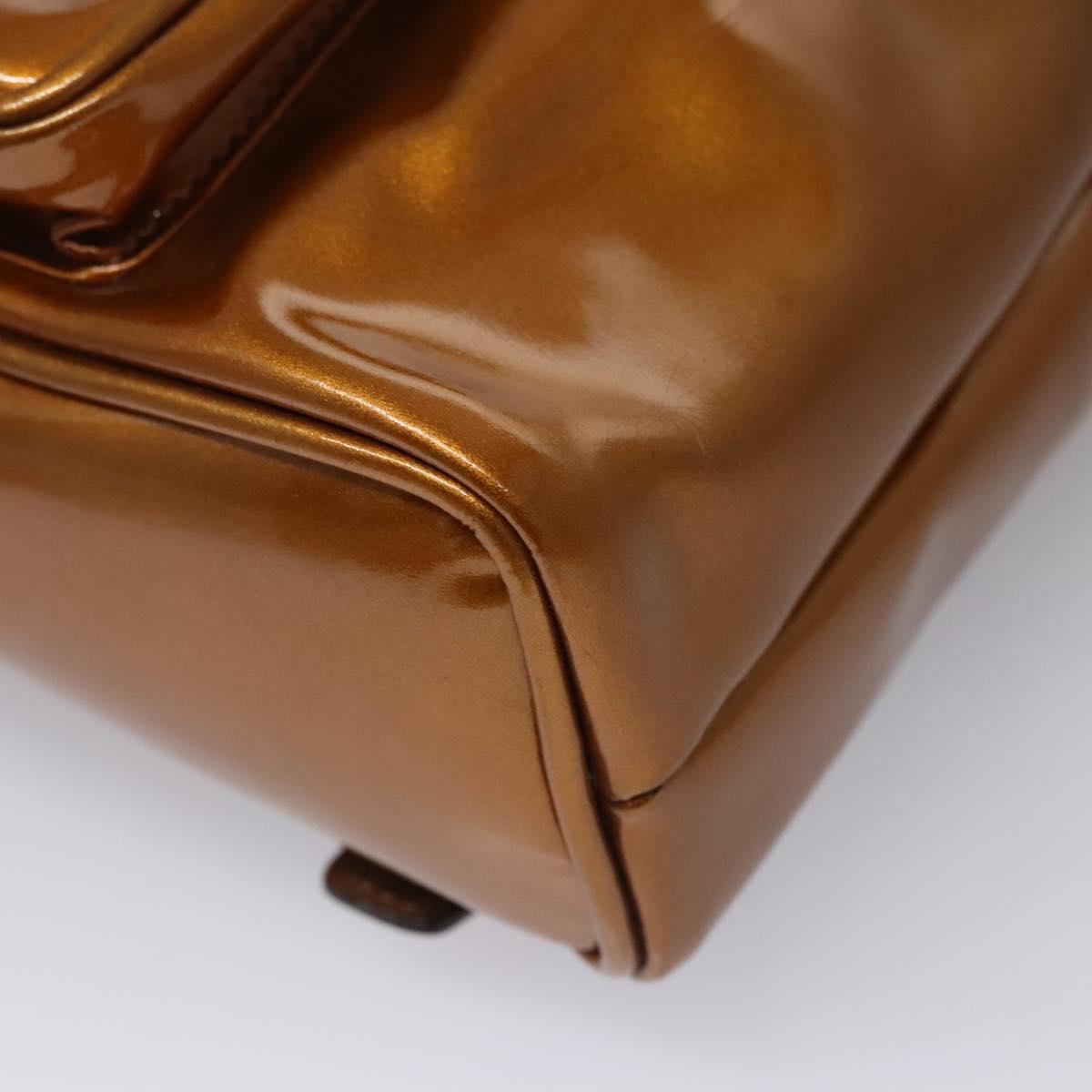 GUCCI Bamboo Backpack Patent leather Bronze Gold 003 1705  display picture 2