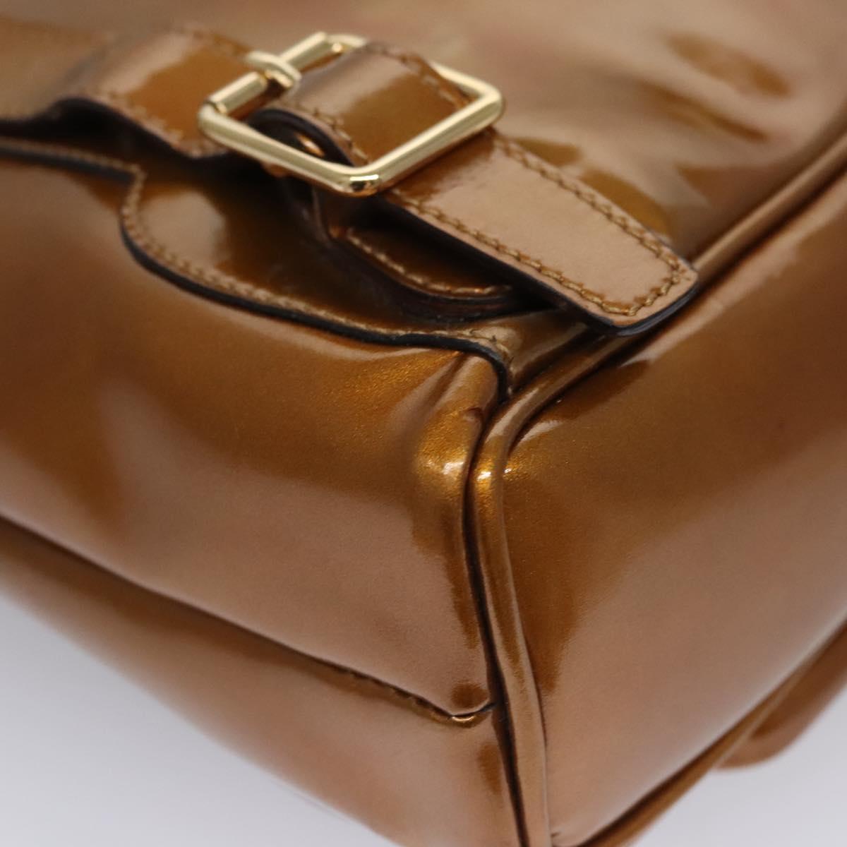 GUCCI Bamboo Backpack Patent leather Bronze Gold 003 1705  display picture 1