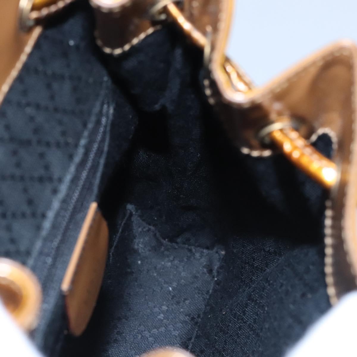 GUCCI Bamboo Backpack Patent leather Bronze Gold 003 1705  display picture 3