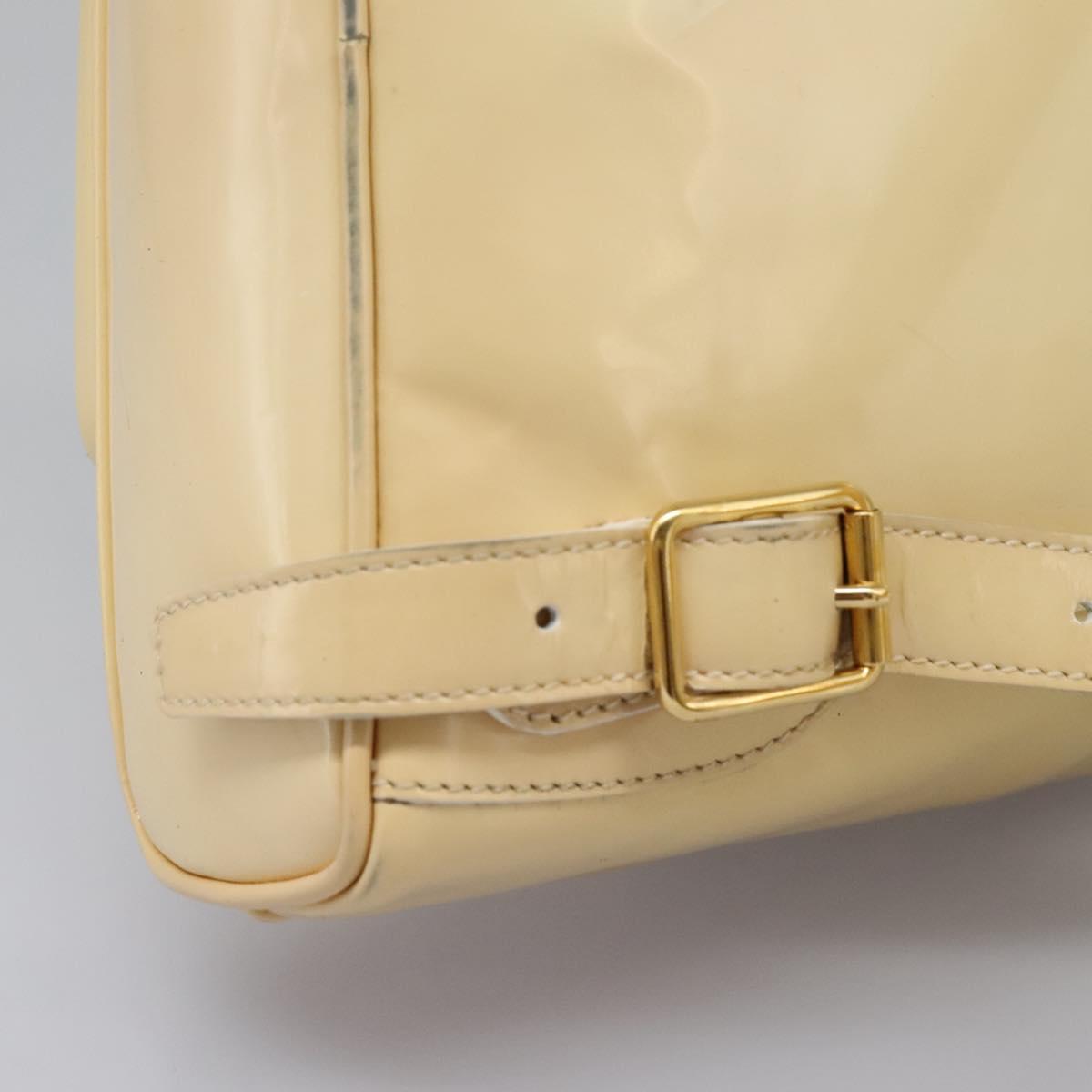 GUCCI Bamboo Backpack Patent leather Beige Gold 003 2058 0030 Auth nb115 GUCCI Bamboo Backpack Patent leather Beige Gold 003 2058  main image 2