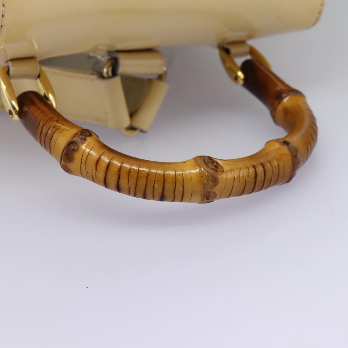 GUCCI Bamboo Backpack Patent leather Beige Gold 003 2058  display picture 3