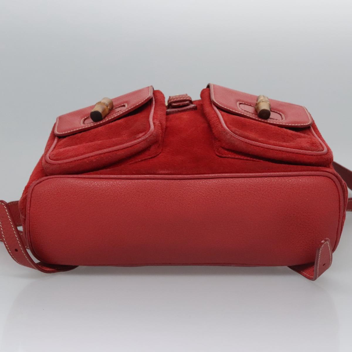 GUCCI Bamboo Backpack Suede Leather Red Gold 003 2058 0016 Auth nb202 il_fullxfull.4662122912_2zq2.jpg main image 4