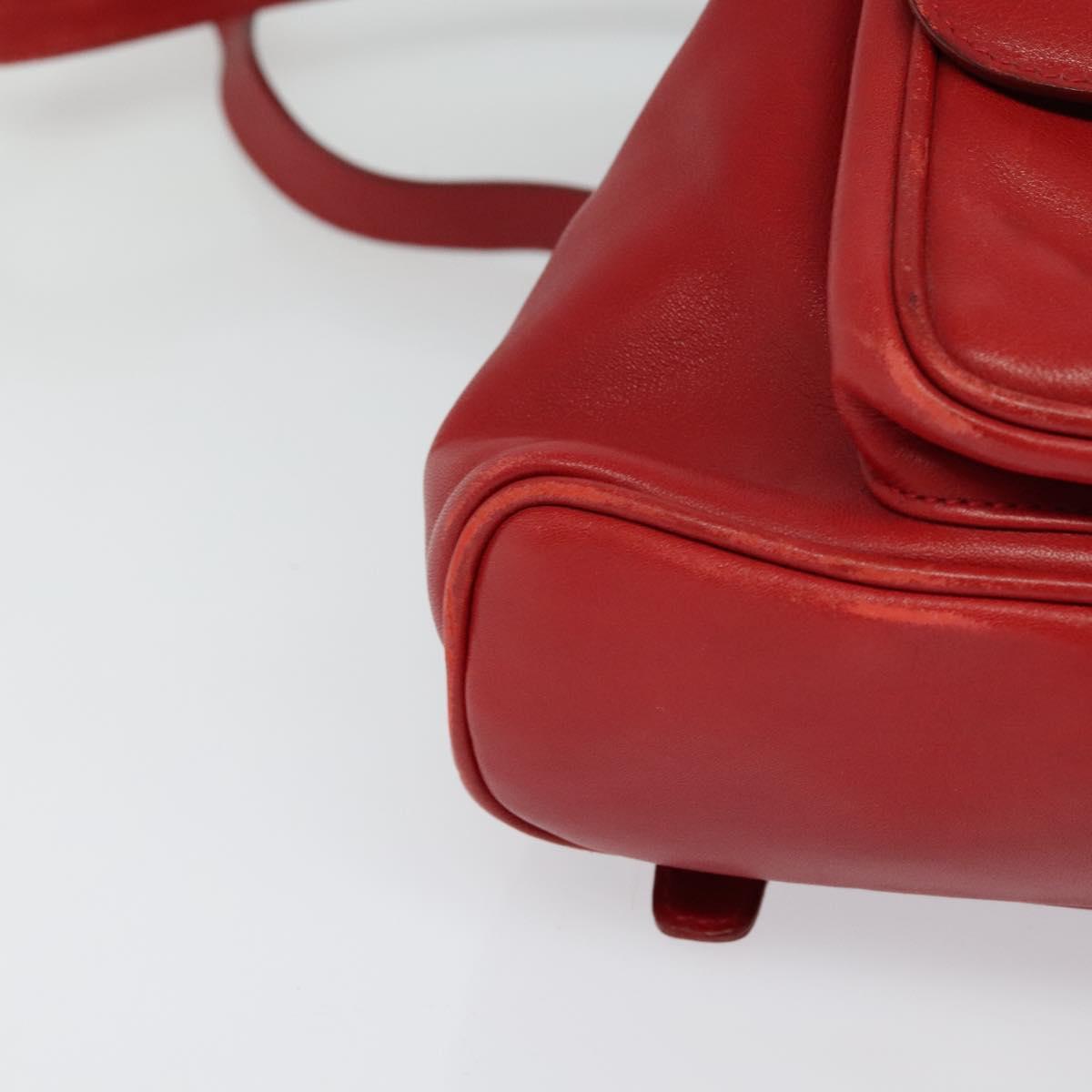 GUCCI Bamboo Backpack Leather Red Gold 003 3444 0030 Auth  display picture 2