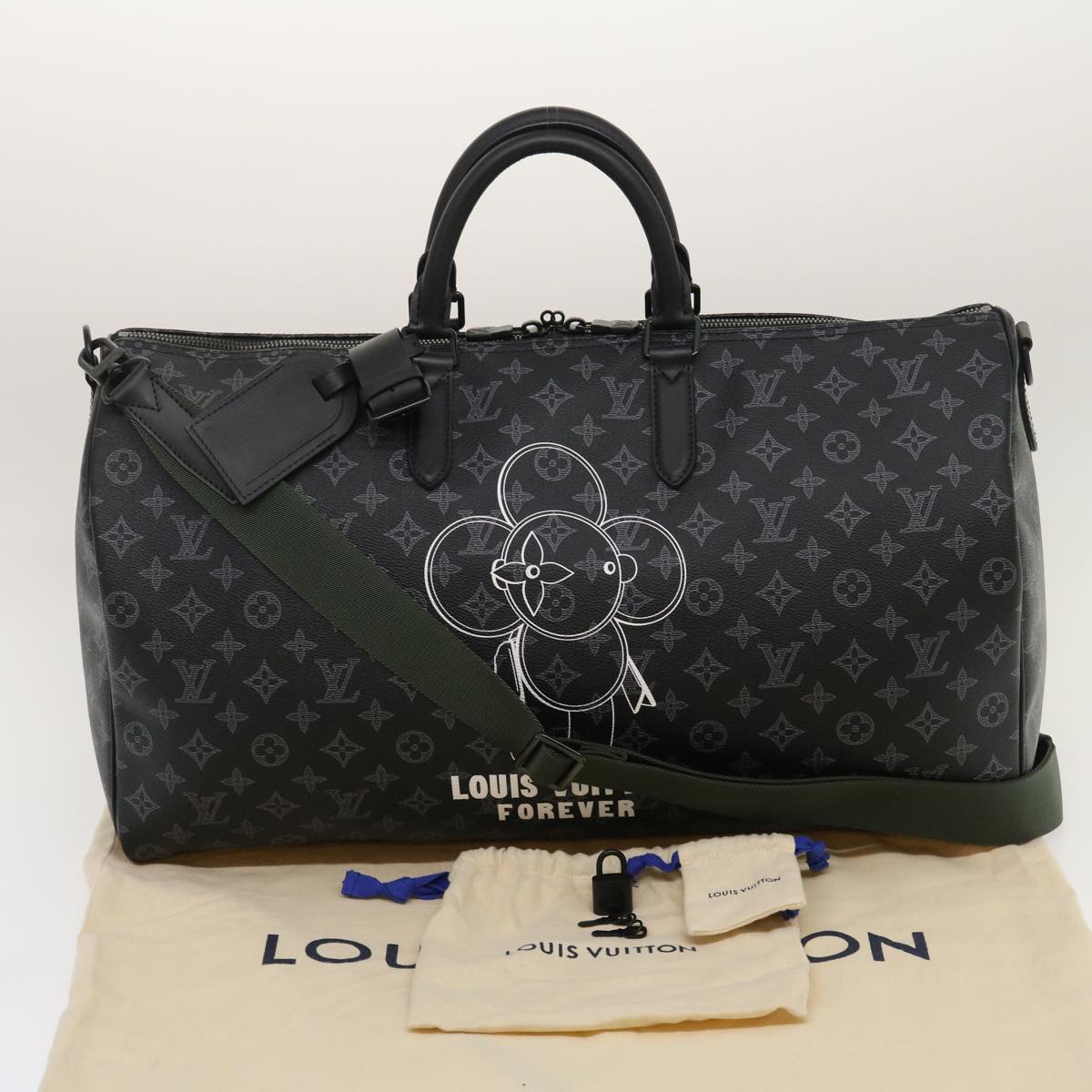 新品 LOUIS VUITTON Keepall 35 定価¥438,900 Louis Vuitton LV keepall eclipse 35cm Grey Cloth ref.927795
