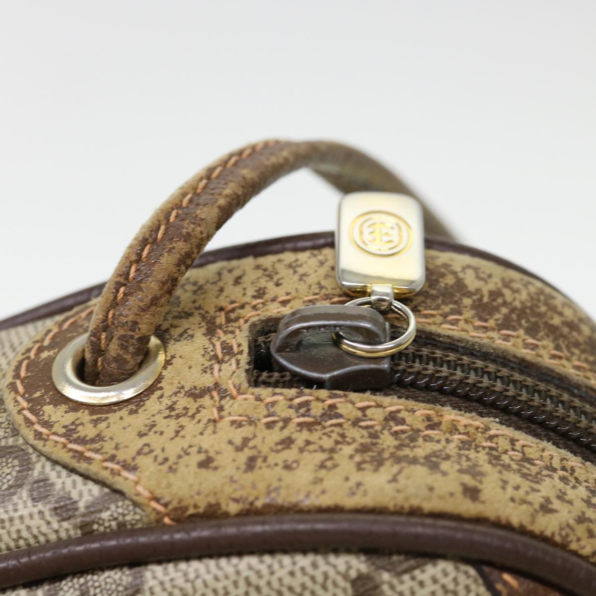 GUCCI Web Sherry Line GG Canvas Shoulder Bag PVC Leather