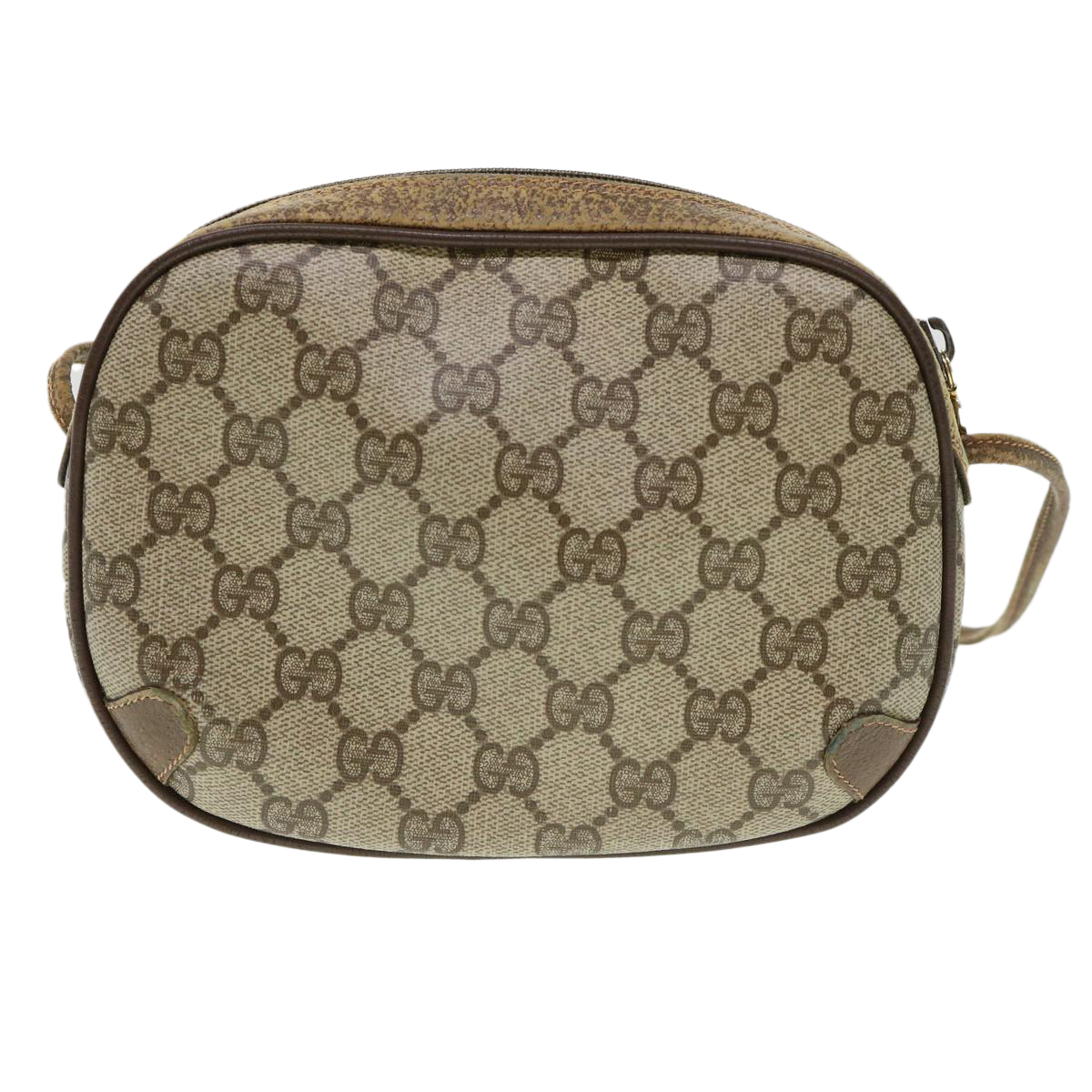 GUCCI Web Sherry Line GG Canvas Shoulder Bag PVC Leather