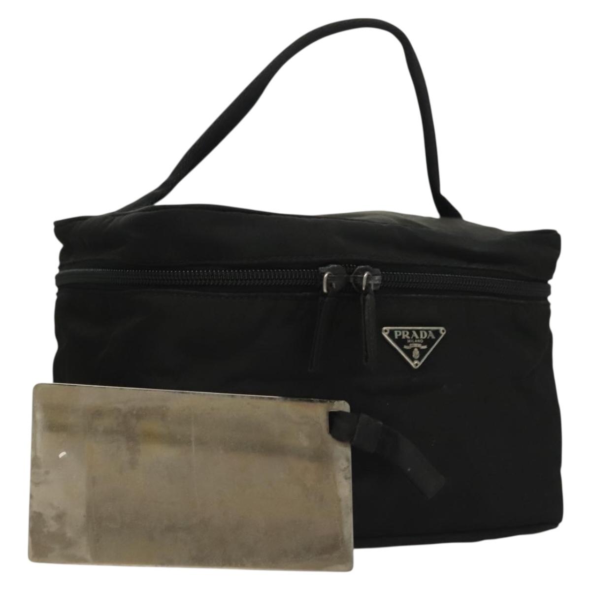 PRADA バニティバッグ　ポーチ PRADA Vanity Pouch Nylon Black Silver Auth sw1276 | eBay