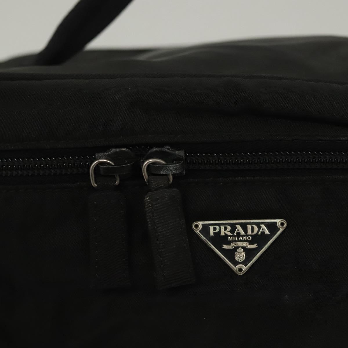 PRADA Vanity Pouch Nylon Black Silver Auth sw1276 | eBay