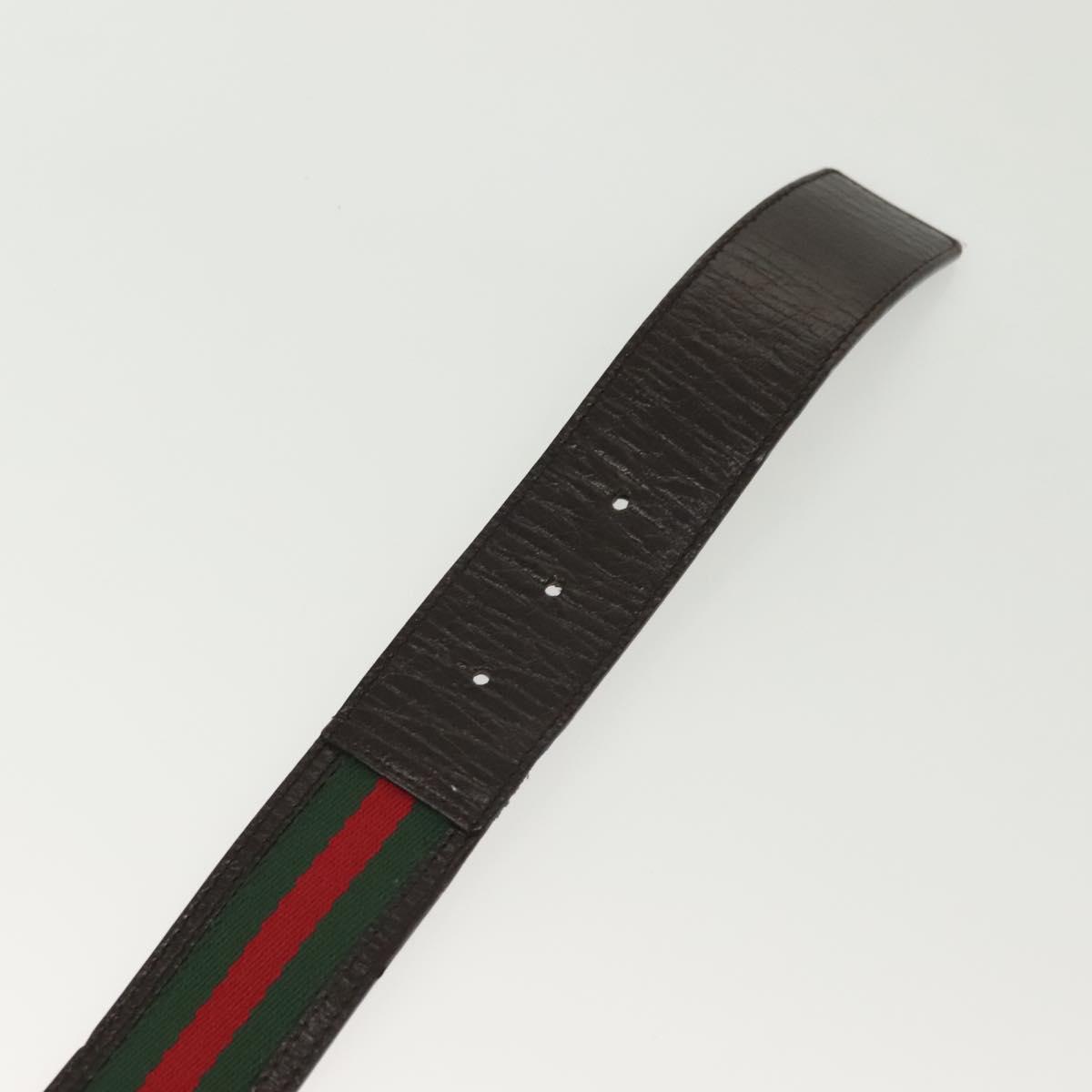 GUCCI Web Sherry Line Belt Leather 37